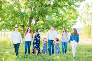 family posing with montana greenery1
