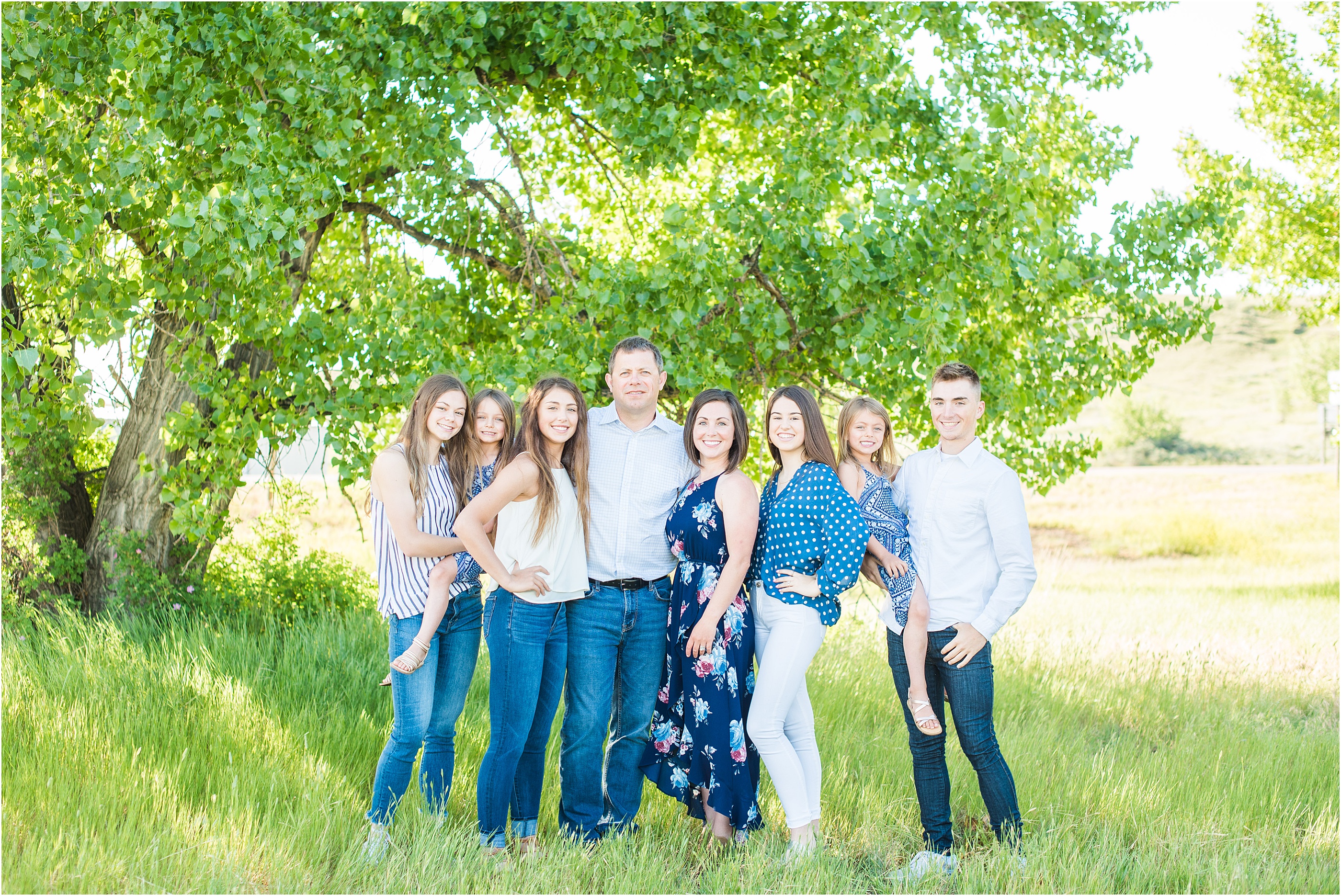family posing with montana greenery23